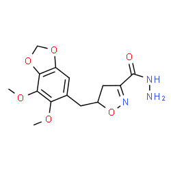 ChemSpider 2D Image | 5-[(6,7-Dimethoxy-1,3-benzodioxol-5-yl)methyl]-4,5-dihydro-1,2-oxazole-3-carbohydrazide | C14H17N3O6