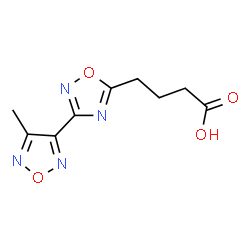 ChemSpider 2D Image | 3-(4-Methyl-1,2,5-oxadiazol-3-yl)-1,2,4-oxadiazole-5-butanoic acid | C9H10N4O4