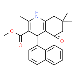 ChemSpider 2D Image | Methyl 2,7,7-trimethyl-4-(1-naphthyl)-5-oxo-1,4,5,6,7,8-hexahydro-3-quinolinecarboxylate | C24H25NO3
