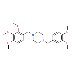 ChemSpider 2D Image | 1-(3,4-Dimethoxybenzyl)-4-(2,3,4-trimethoxybenzyl)piperazine | C23H32N2O5