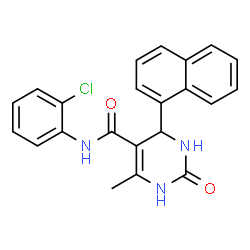 ChemSpider 2D Image | N-(2-Chlorophenyl)-6-methyl-4-(1-naphthyl)-2-oxo-1,2,3,4-tetrahydro-5-pyrimidinecarboxamide | C22H18ClN3O2
