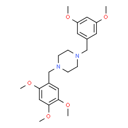 ChemSpider 2D Image | 1-(3,5-Dimethoxybenzyl)-4-(2,4,5-trimethoxybenzyl)piperazine | C23H32N2O5
