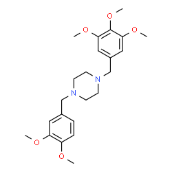ChemSpider 2D Image | 1-(3,4-Dimethoxybenzyl)-4-(3,4,5-trimethoxybenzyl)piperazine | C23H32N2O5