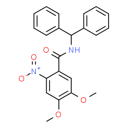 ChemSpider 2D Image | N-(Diphenylmethyl)-4,5-dimethoxy-2-nitrobenzamide | C22H20N2O5