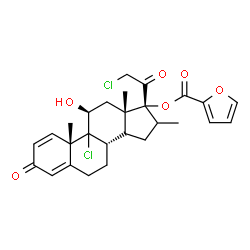 ChemSpider 2D Image | (9xi,11beta,14xi)-9,21-Dichloro-11-hydroxy-16-methyl-3,20-dioxopregna-1,4-dien-17-yl 2-furoate | C27H30Cl2O6
