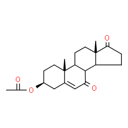 ChemSpider 2D Image | (3beta,8xi,9xi,10alpha,13alpha,14xi)-7,17-Dioxoandrost-5-en-3-yl acetate | C21H28O4