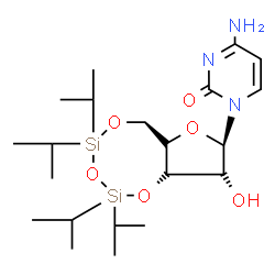ChemSpider 2D Image | 4-Amino-1-[(6aS,8R,9S,9aR)-9-hydroxy-2,2,4,4-tetraisopropyltetrahydro-6H-furo[3,2-f][1,3,5,2,4]trioxadisilocin-8-yl]-2(1H)-pyrimidinone | C21H39N3O6Si2