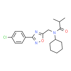 ChemSpider 2D Image | N-{[3-(4-Chlorophenyl)-1,2,4-oxadiazol-5-yl]methyl}-N-cyclohexyl-2-methylpropanamide | C19H24ClN3O2