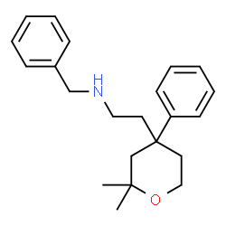 ChemSpider 2D Image | Benzyl-[2-(2,2-dimethyl-4-phenyl-tetrahydro-pyran-4-yl)-ethyl]-amine | C22H29NO