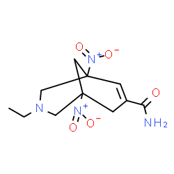ChemSpider 2D Image | 3-Ethyl-1,5-dinitro-3-azabicyclo[3.3.1]non-6-ene-7-carboxamide | C11H16N4O5