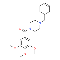 ChemSpider 2D Image | 1-(cyclohex-3-en-1-ylmethyl)-4-(3,4,5-trimethoxybenzoyl)piperazine | C21H30N2O4