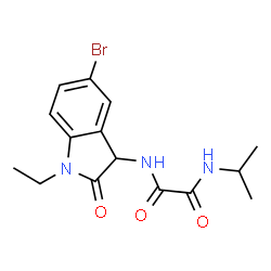 ChemSpider 2D Image | N-(5-Bromo-1-ethyl-2-oxo-2,3-dihydro-1H-indol-3-yl)-N'-isopropylethanediamide | C15H18BrN3O3