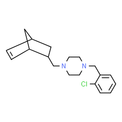ChemSpider 2D Image | 1-(Bicyclo[2.2.1]hept-5-en-2-ylmethyl)-4-(2-chlorobenzyl)piperazine | C19H25ClN2