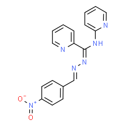 ChemSpider 2D Image | N'-[(E)-(4-Nitrophenyl)methylene]-N-(2-pyridinyl)-2-pyridinecarbohydrazonamide | C18H14N6O2