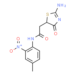 ChemSpider 2D Image | 5-thiazolidineacetamide, 2-imino-N-(4-methyl-2-nitrophenyl)-4-oxo- | C12H12N4O4S