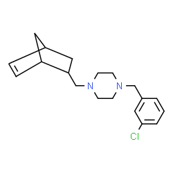 ChemSpider 2D Image | 1-(Bicyclo[2.2.1]hept-5-en-2-ylmethyl)-4-(3-chlorobenzyl)piperazine | C19H25ClN2