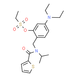 ChemSpider 2D Image | 5-(Diethylamino)-2-{[isopropyl(2-thienylcarbonyl)amino]methyl}phenyl ethanesulfonate | C21H30N2O4S2
