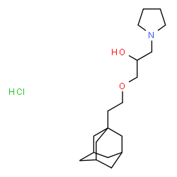 ChemSpider 2D Image | 1-[2-(Adamantan-1-yl)ethoxy]-3-(1-pyrrolidinyl)-2-propanol hydrochloride (1:1) | C19H34ClNO2