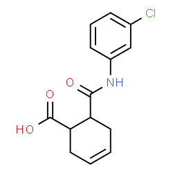 ChemSpider 2D Image | 6-[(3-Chlorophenyl)carbamoyl]-3-cyclohexene-1-carboxylic acid | C14H14ClNO3