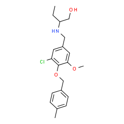 ChemSpider 2D Image | 2-({3-Chloro-5-methoxy-4-[(4-methylbenzyl)oxy]benzyl}amino)-1-butanol | C20H26ClNO3