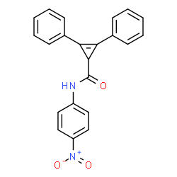 ChemSpider 2D Image | N-(4-Nitrophenyl)-2,3-diphenyl-2-cyclopropene-1-carboxamide | C22H16N2O3