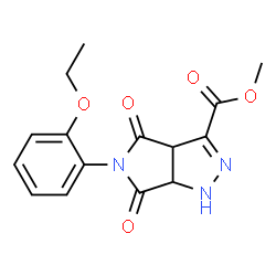 ChemSpider 2D Image | Methyl 5-(2-ethoxyphenyl)-4,6-dioxo-1,3a,4,5,6,6a-hexahydropyrrolo[3,4-c]pyrazole-3-carboxylate | C15H15N3O5