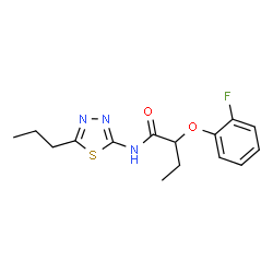 ChemSpider 2D Image | 2-(2-Fluorophenoxy)-N-(5-propyl-1,3,4-thiadiazol-2-yl)butanamide | C15H18FN3O2S
