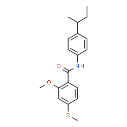 ChemSpider 2D Image | N-(4-sec-Butylphenyl)-2-methoxy-4-(methylsulfanyl)benzamide | C19H23NO2S