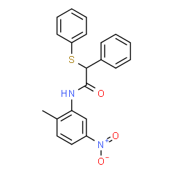 ChemSpider 2D Image | N-(2-Methyl-5-nitrophenyl)-2-phenyl-2-(phenylsulfanyl)acetamide | C21H18N2O3S