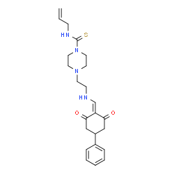 ChemSpider 2D Image | N-Allyl-4-(2-{[(2,6-dioxo-4-phenylcyclohexylidene)methyl]amino}ethyl)-1-piperazinecarbothioamide | C23H30N4O2S