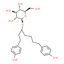ChemSpider 2D Image | 1,7-Bis(4-hydroxyphenyl)-3-heptanyl beta-D-glucopyranoside | C25H34O8