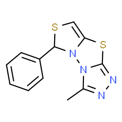 ChemSpider 2D Image | 3-Methyl-6-phenyl[1,3]thiazolo[4,3-b][1,2,4]triazolo[4,3-d][1,3,4]thiadiazole | C12H10N4S2