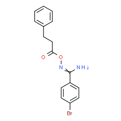 ChemSpider 2D Image | 4-Bromo-N'-[(3-phenylpropanoyl)oxy]benzenecarboximidamide | C16H15BrN2O2