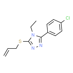 ChemSpider 2D Image | 3-(Allylsulfanyl)-5-(4-chlorophenyl)-4-ethyl-4H-1,2,4-triazole | C13H14ClN3S