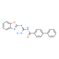 ChemSpider 2D Image | N-[N'-(1,3-Benzoxazol-2-yl)carbamimidoyl]-4-biphenylcarboxamide | C21H16N4O2