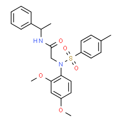 ChemSpider 2D Image | N~2~-(2,4-Dimethoxyphenyl)-N~2~-[(4-methylphenyl)sulfonyl]-N-(1-phenylethyl)glycinamide | C25H28N2O5S