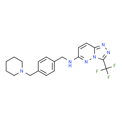 ChemSpider 2D Image | N-[4-(1-Piperidinylmethyl)benzyl]-3-(trifluoromethyl)[1,2,4]triazolo[4,3-b]pyridazin-6-amine | C19H21F3N6