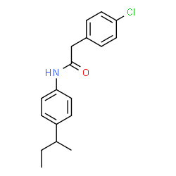 ChemSpider 2D Image | N-(4-sec-Butylphenyl)-2-(4-chlorophenyl)acetamide | C18H20ClNO