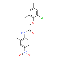 ChemSpider 2D Image | 2-(2-Chloro-4,6-dimethylphenoxy)-N-(2-methyl-4-nitrophenyl)acetamide | C17H17ClN2O4