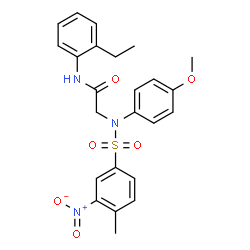 ChemSpider 2D Image | N-(2-Ethylphenyl)-N~2~-(4-methoxyphenyl)-N~2~-[(4-methyl-3-nitrophenyl)sulfonyl]glycinamide | C24H25N3O6S