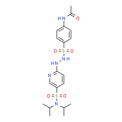 ChemSpider 2D Image | N-[4-({2-[5-(Diisopropylsulfamoyl)-2-pyridinyl]hydrazino}sulfonyl)phenyl]acetamide | C19H27N5O5S2