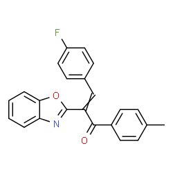ChemSpider 2D Image | 2-Benzooxazol-2-yl-3-(4-fluoro-phenyl)-1-p-tolyl-propenone | C23H16FNO2