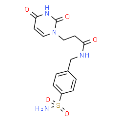 ChemSpider 2D Image | 3-(2,4-Dioxo-3,4-dihydro-1(2H)-pyrimidinyl)-N-(4-sulfamoylbenzyl)propanamide | C14H16N4O5S