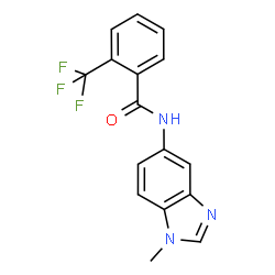 ChemSpider 2D Image | N-(1-Methyl-1H-benzimidazol-5-yl)-2-(trifluoromethyl)benzamide | C16H12F3N3O