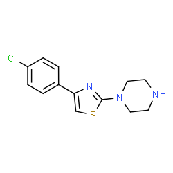ChemSpider 2D Image | 1-[4-(4-Chlorophenyl)-1,3-thiazol-2-yl]piperazine | C13H14ClN3S
