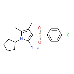 ChemSpider 2D Image | 3-[(4-Chlorophenyl)sulfonyl]-1-cyclopentyl-4,5-dimethyl-1H-pyrrol-2-amine | C17H21ClN2O2S