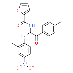 ChemSpider 2D Image | N-{1-[(2-Methyl-4-nitrophenyl)amino]-2-(4-methylphenyl)-2-oxoethyl}-2-furamide | C21H19N3O5