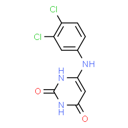 ChemSpider 2D Image | 6-[(3,4-Dichlorophenyl)amino]-2,4(1H,3H)-pyrimidinedione | C10H7Cl2N3O2