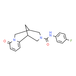 ChemSpider 2D Image | N-(4-Fluorophenyl)-6-oxo-7,11-diazatricyclo[7.3.1.0~2,7~]trideca-2,4-diene-11-carboxamide | C18H18FN3O2