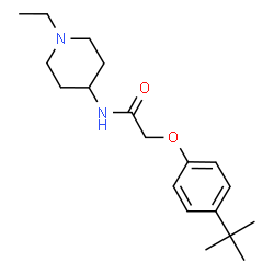 ChemSpider 2D Image | N-(1-Ethyl-4-piperidinyl)-2-[4-(2-methyl-2-propanyl)phenoxy]acetamide | C19H30N2O2